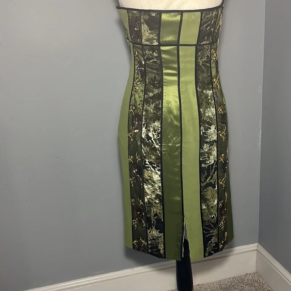 KAY UNGER stunning green dress NWOT size 4 - Picture 3 of 6